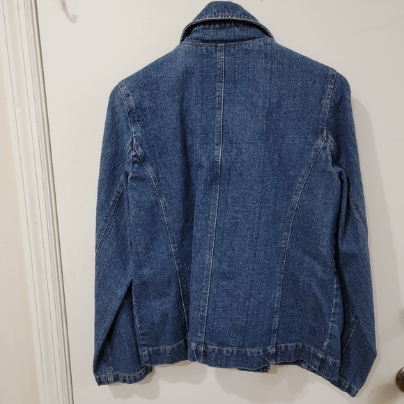 Relativity Double Breasted Denim Blue Jean Jacket 100% cotton Size M - Picture 3 of 15